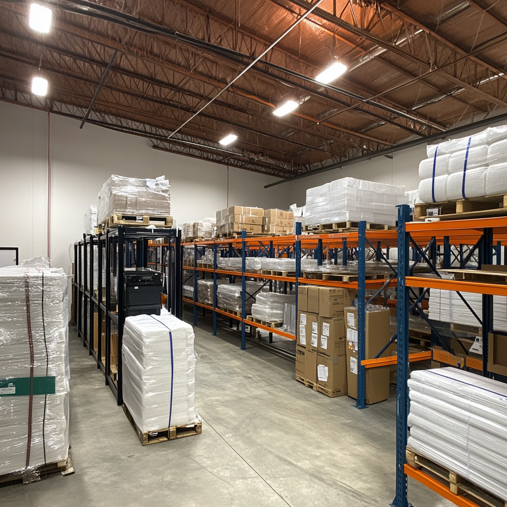HVAC parts supply warehouse with installation essentials