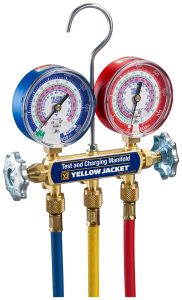 42036 - REFRIGERANT MANIFOLD GAUGES (R32/R454B/R410A, BRASS, 5' HOSE SET)