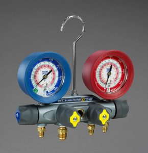 46010 - REFRIGERANT MANIFOLD GAUGES (4 VALVE, ALUMINUM, NO HOSES)