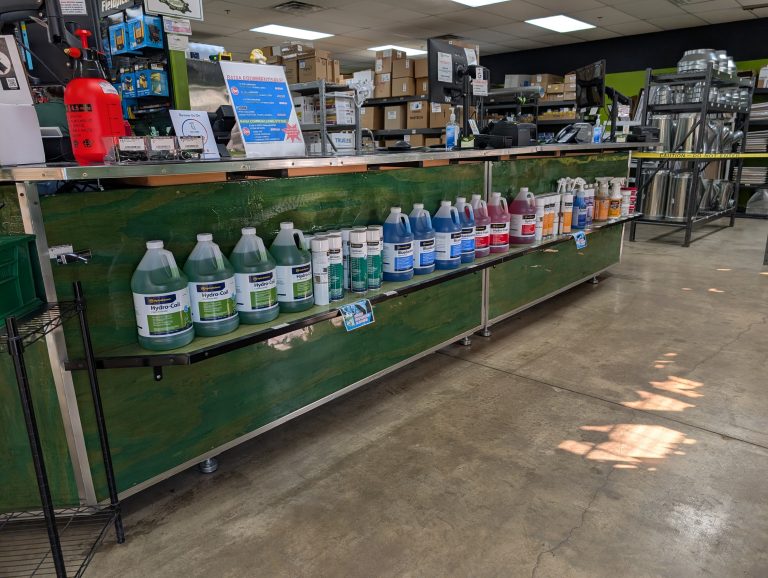 Chemicals On Front Counter Shelf Inventory