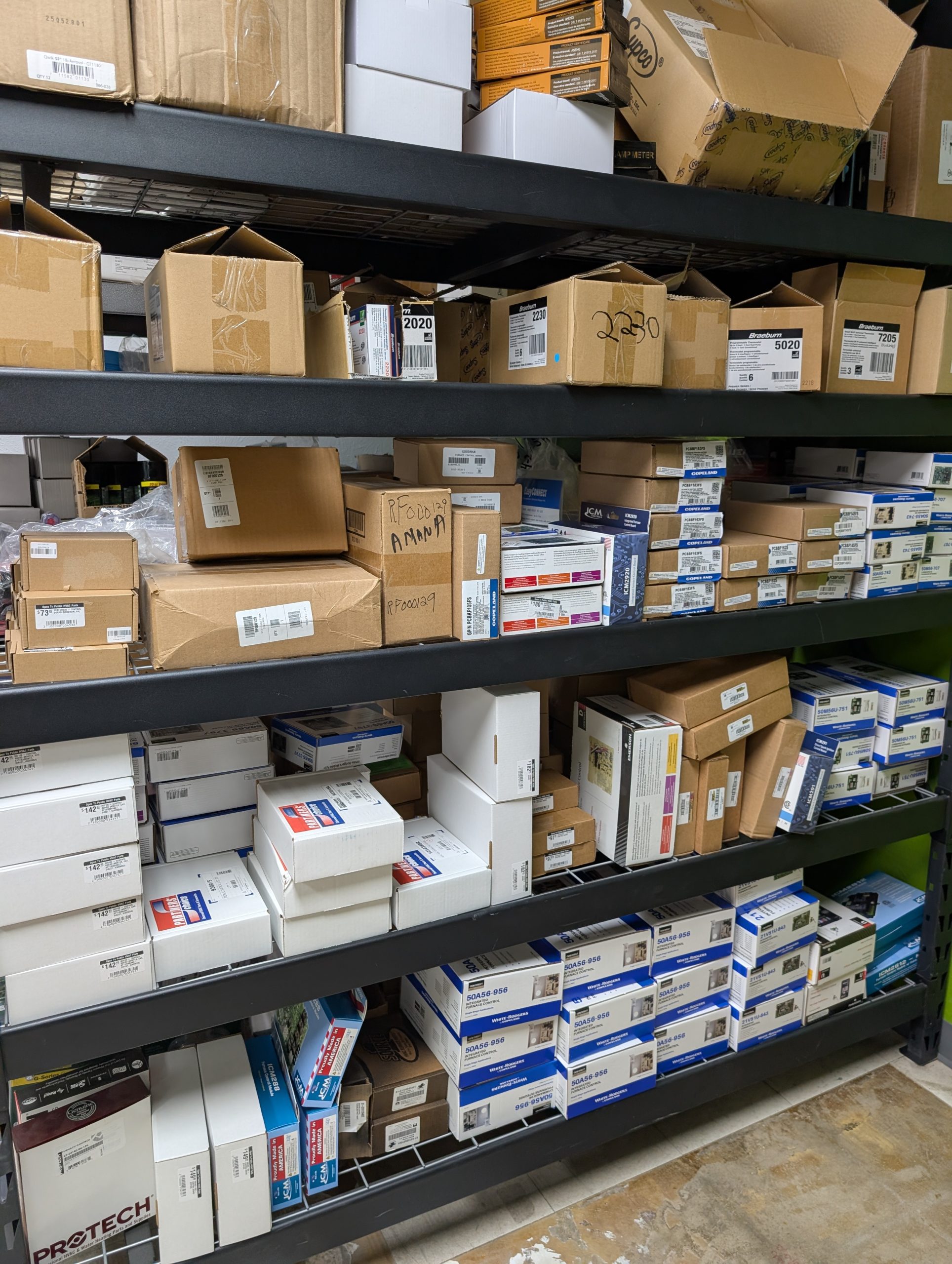 Control Boards on Shelf Inventory
