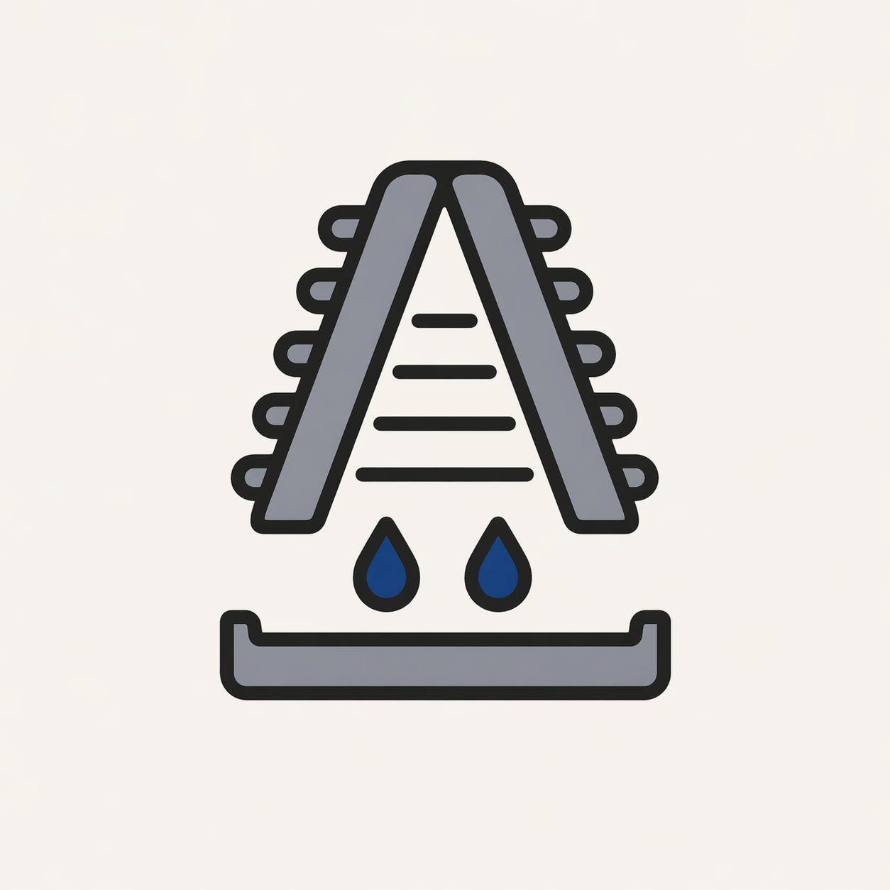 Aire acondicionado con fuga de agua — bobina del evaporador goteando agua a la charola de drenaje