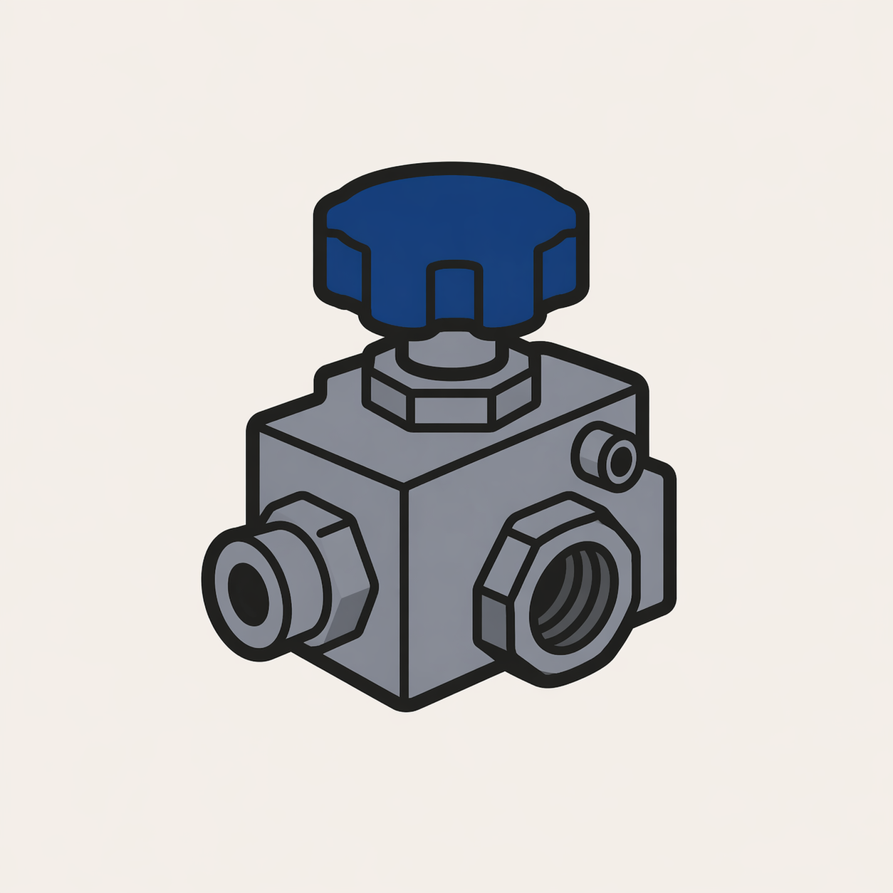 Válvula de gas del calefactor con perilla de control y puerto piloto