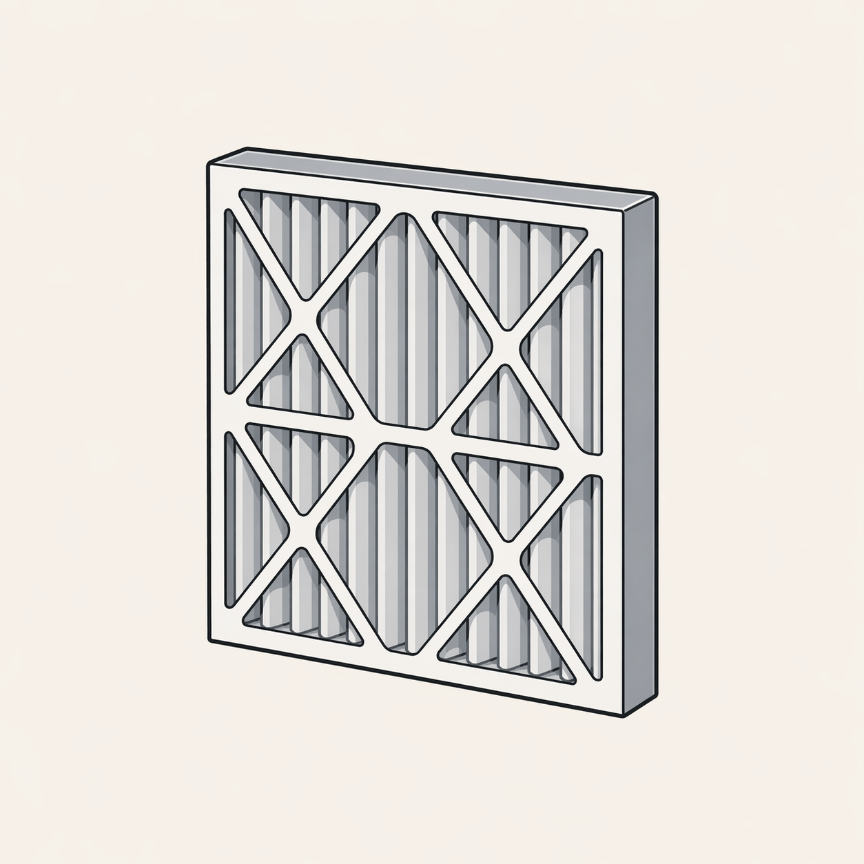 Pleated HVAC air filter