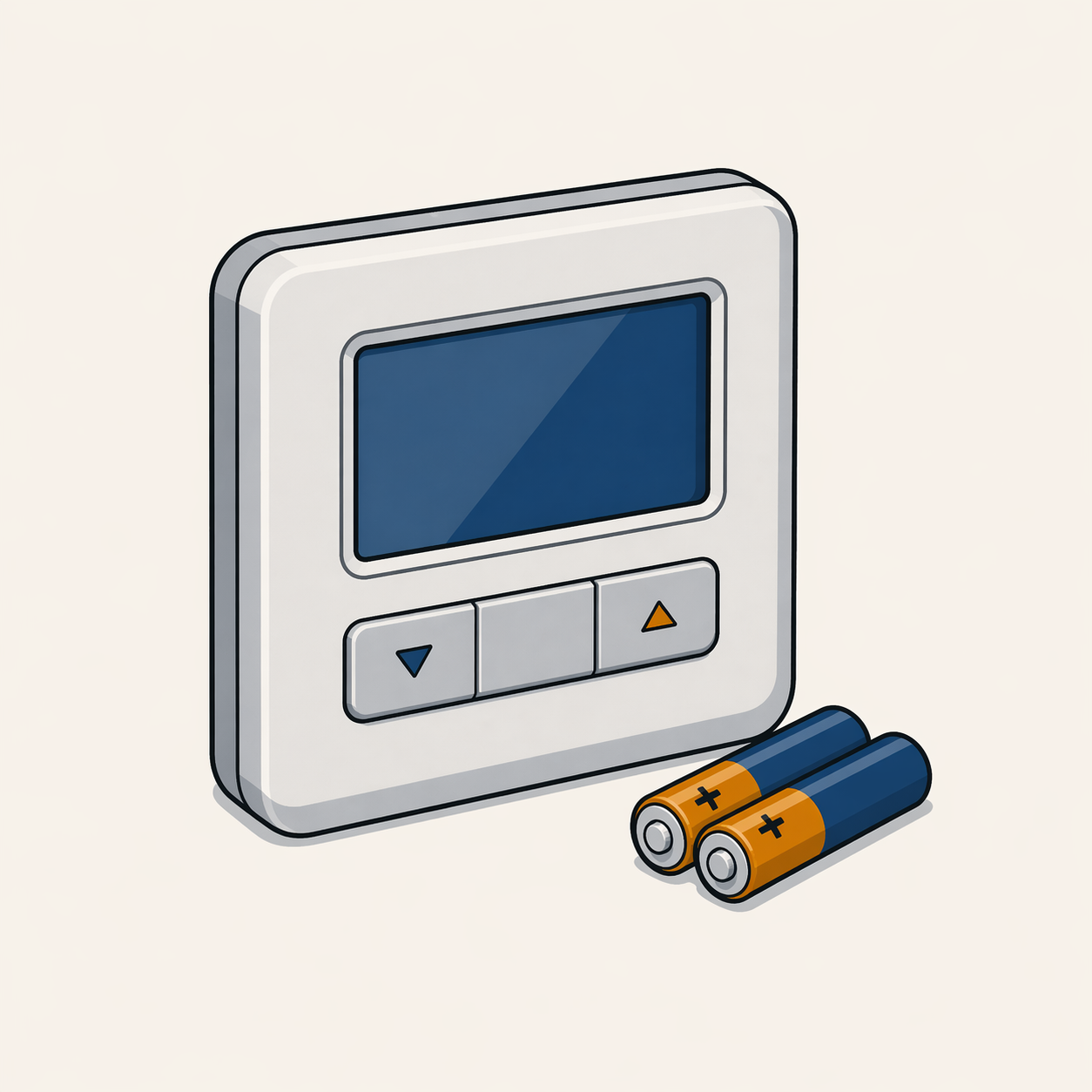 Wall thermostat with AA batteries