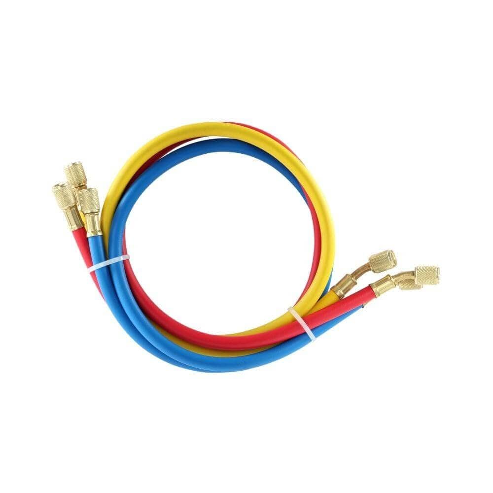 CT-360-RYB-A2L - HOSES SET(5' - R22, R410, R454B, R32) **A2L THREADED YELLOW**